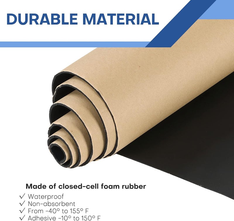 MYFULLY Sponge Neoprene Roll with Adhesive, Waterproof Foam Rubber Sheet Cut to Multiple Dimensions and Lengths for Shock Pad, Gaskets, DIY, Crafts (1/8" Thick x12 Wide x 48" Long) - Image 3